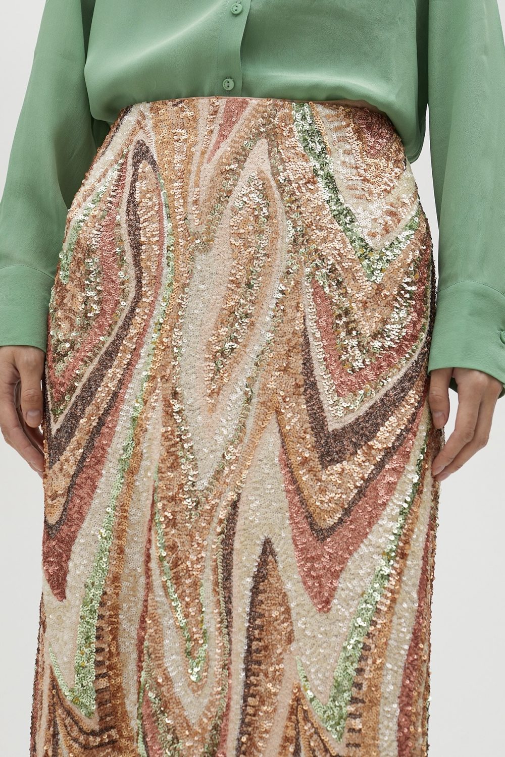 Stretch Sequinned Skirt