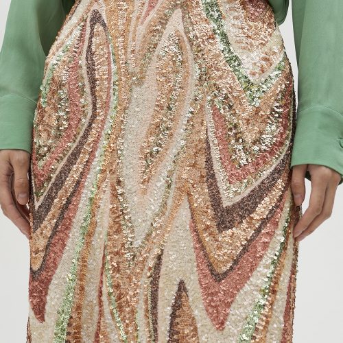 Stretch Sequinned Skirt