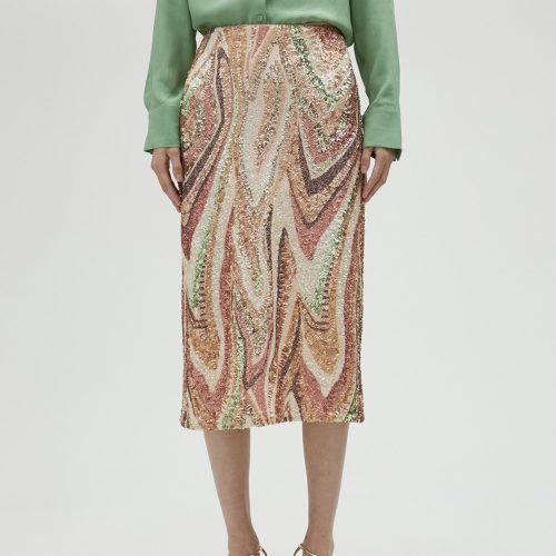 Stretch Sequinned Skirt