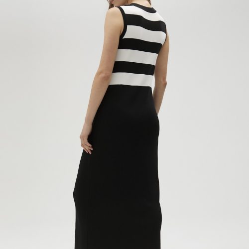 Black & White striped knit dress