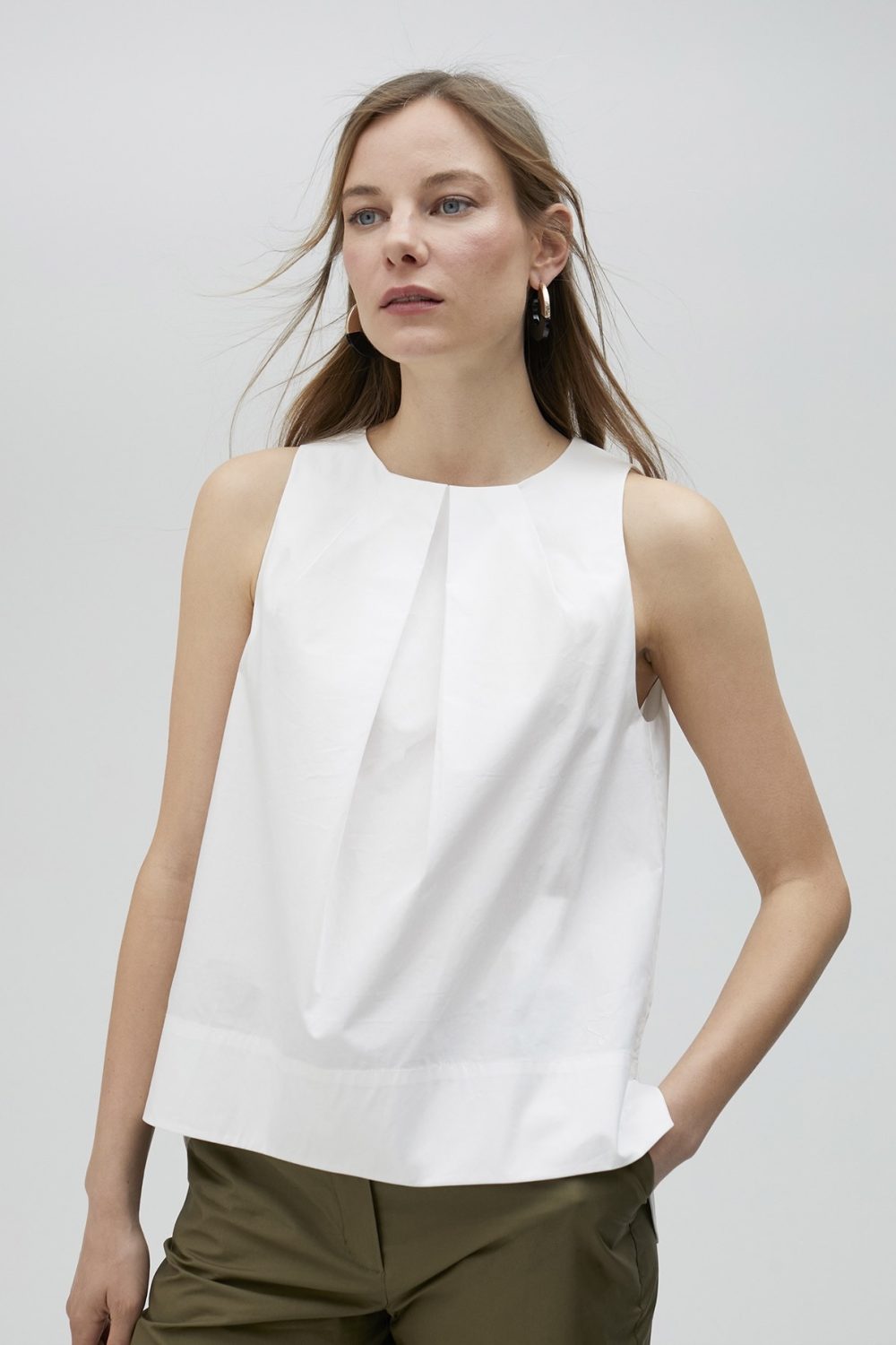 Poplin White Top