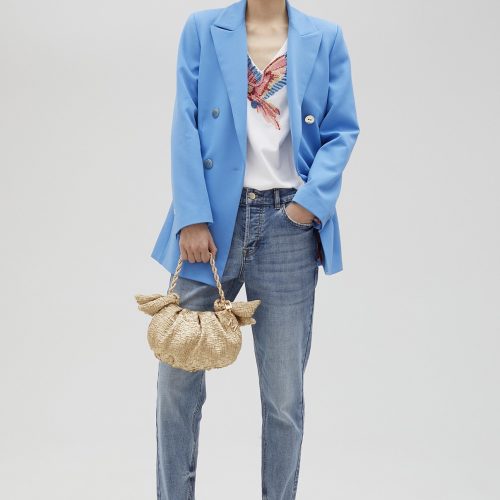 T-shirt with Rhinestone Bird