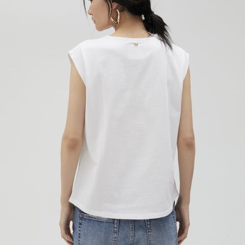 T-shirt with Rhinestone Bird