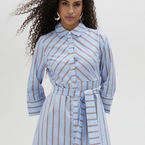 Poplin Long Striped Dress