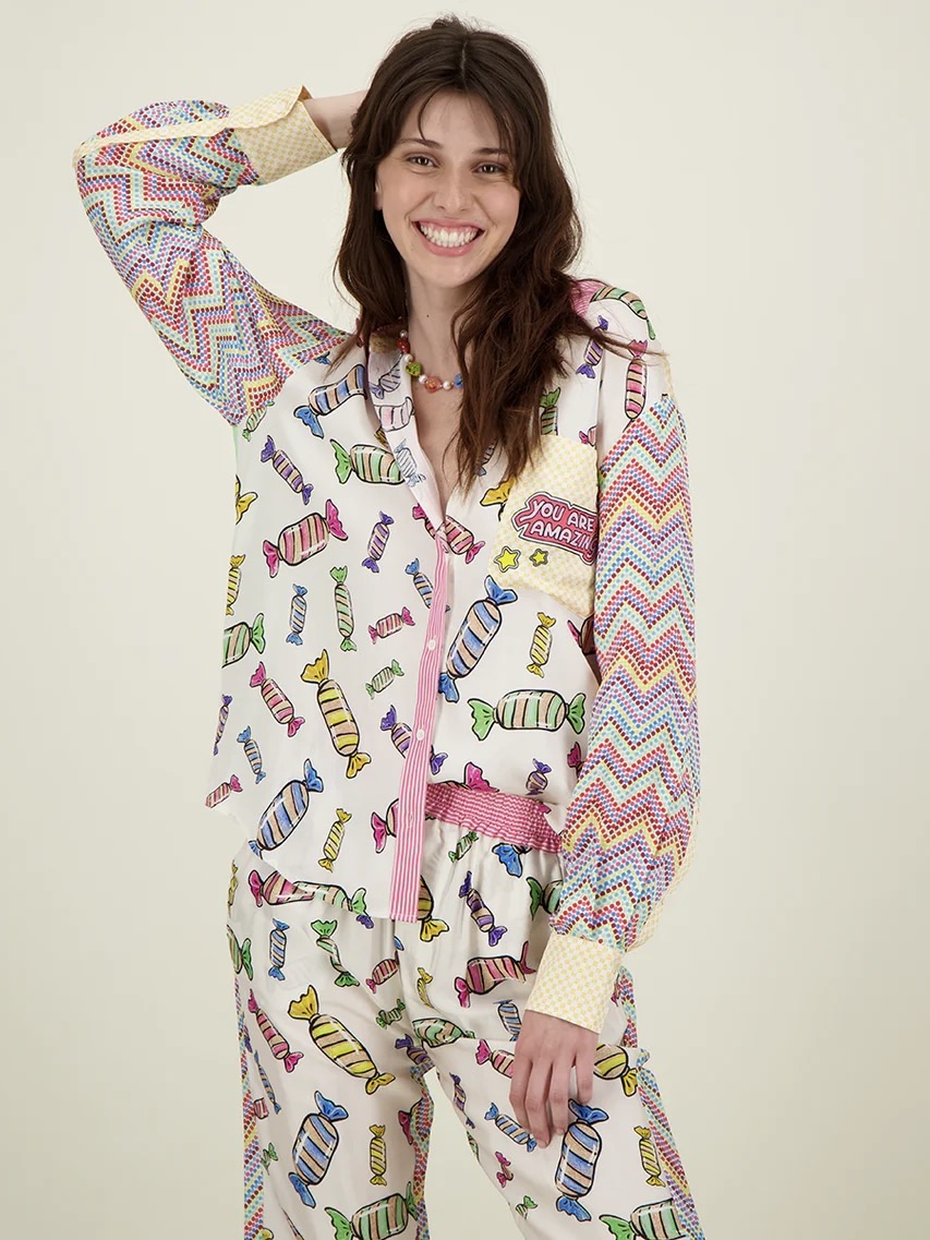 Isabel Printed Shirt-Candy