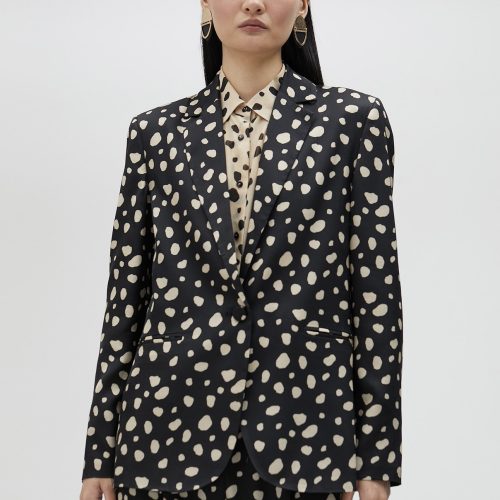 Blazer With Irregular Polka Dots