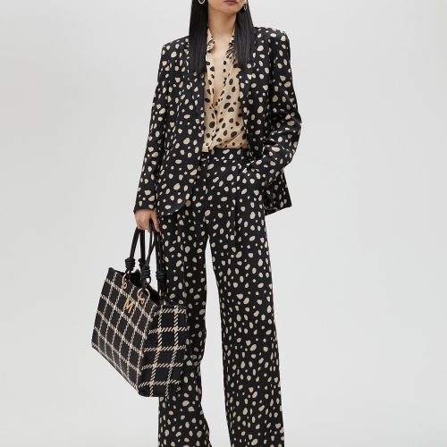 Blazer With Irregular Polka Dots