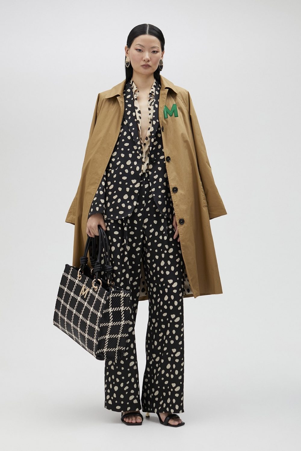 Blazer With Irregular Polka Dots
