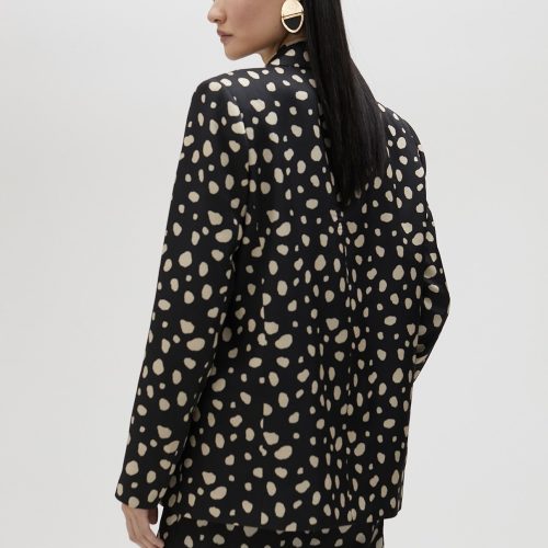 Blazer With Irregular Polka Dots