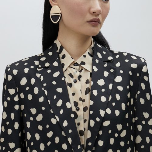 Blazer With Irregular Polka Dots