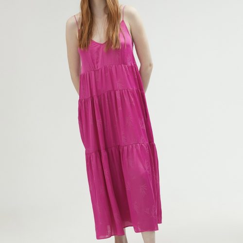 Ruffled Strappy Dress Pink