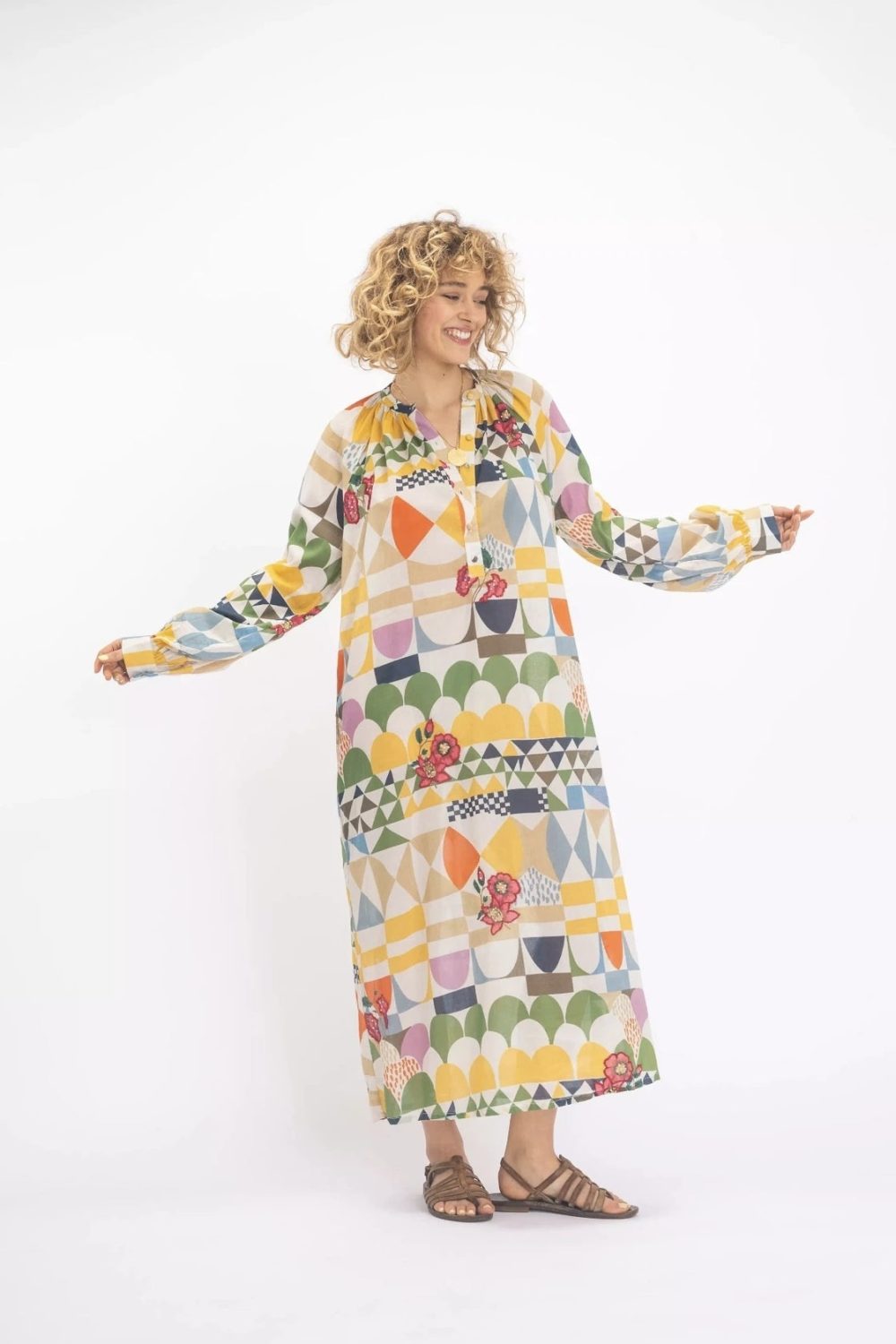 εικόνα-2-1 LAKSHMI SEVENTIES PATTERN DRESS