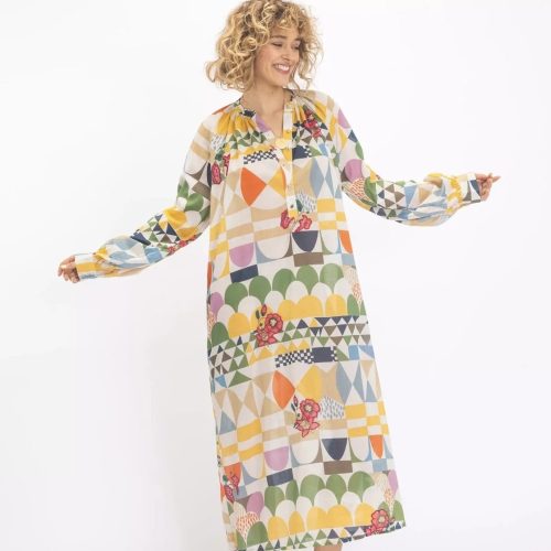 εικόνα-2-1 LAKSHMI SEVENTIES PATTERN DRESS