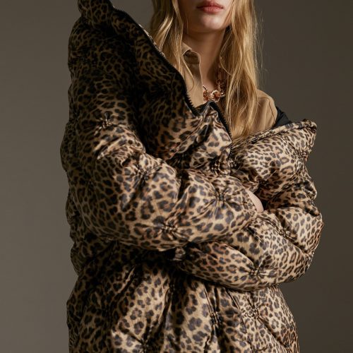 Puffer Coat With Contrast Lining