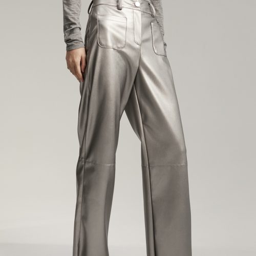 Wide Leg Silver Pants