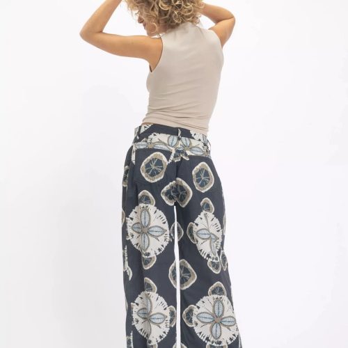 Vishnu Charcoal Flower Print Pants