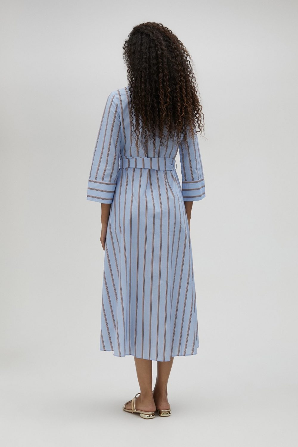 Poplin Long Striped Dress