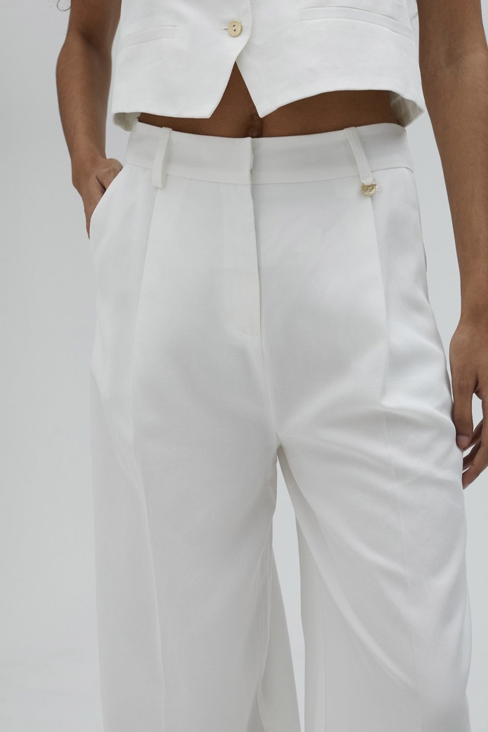 Palazzo White Trousers