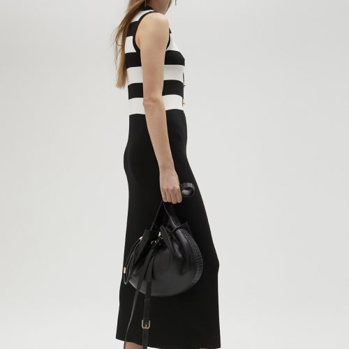 Black & White striped knit dress