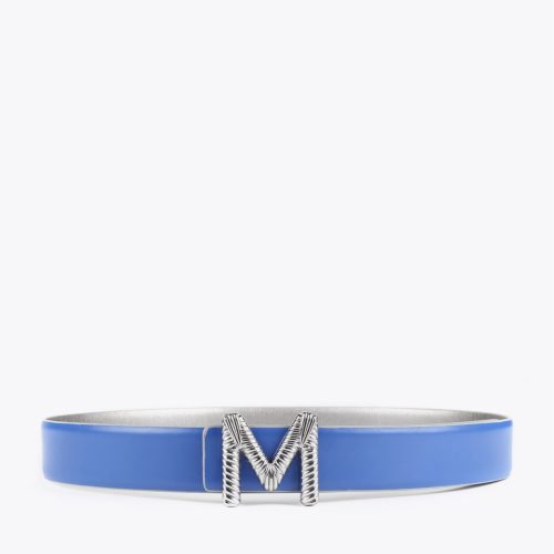 Blue And Silver Reversible Belt
