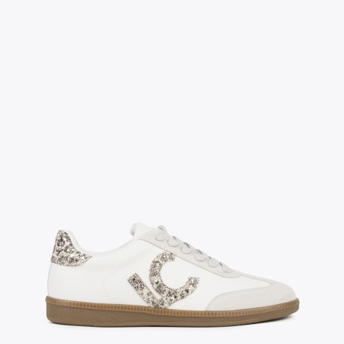 Sneakers with Leopard & Glitter-Effect Details