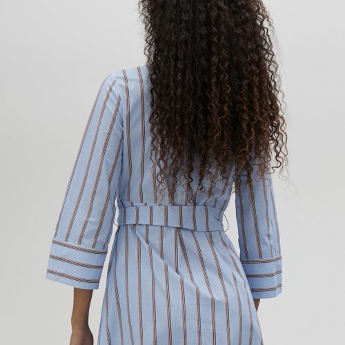 Poplin Long Striped Dress