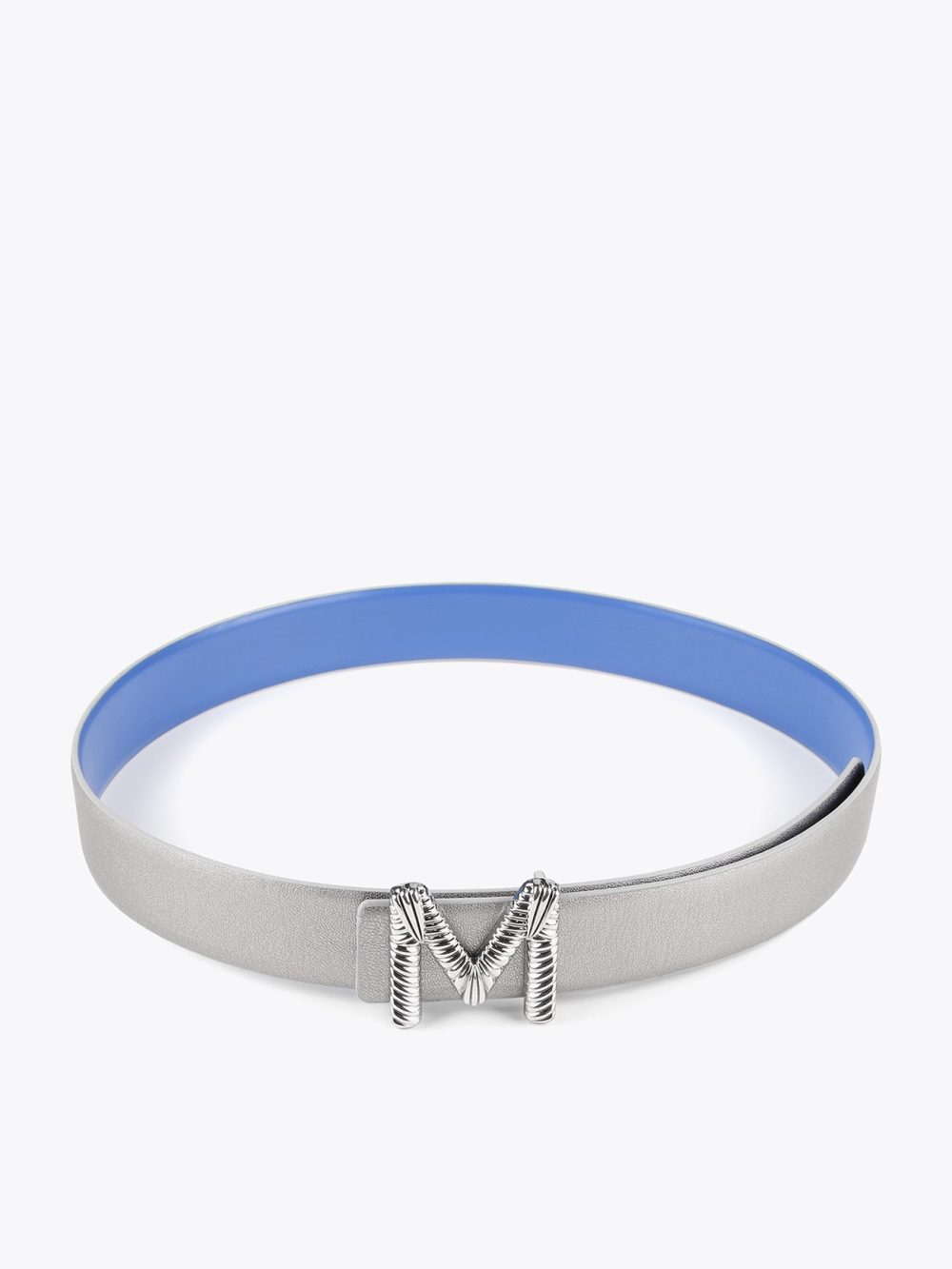 Blue And Silver Reversible Belt