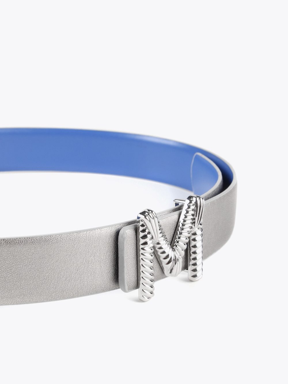 Blue And Silver Reversible Belt