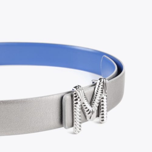 Blue And Silver Reversible Belt