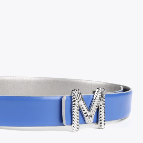 Blue And Silver Reversible Belt