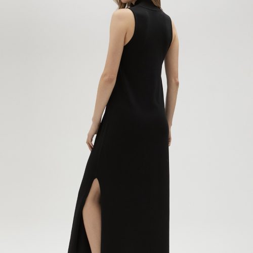 Black Knit Dress With Studs