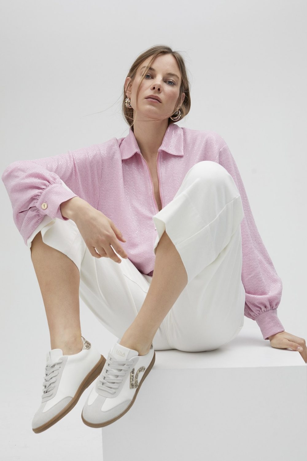 Sneakers with Leopard & Glitter-Effect Details