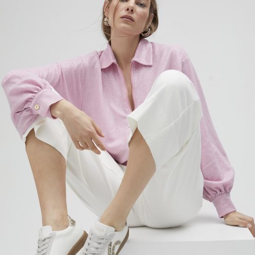 Sneakers with Leopard & Glitter-Effect Details