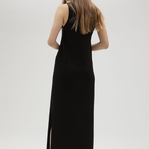 Black Knit Dress With Studs