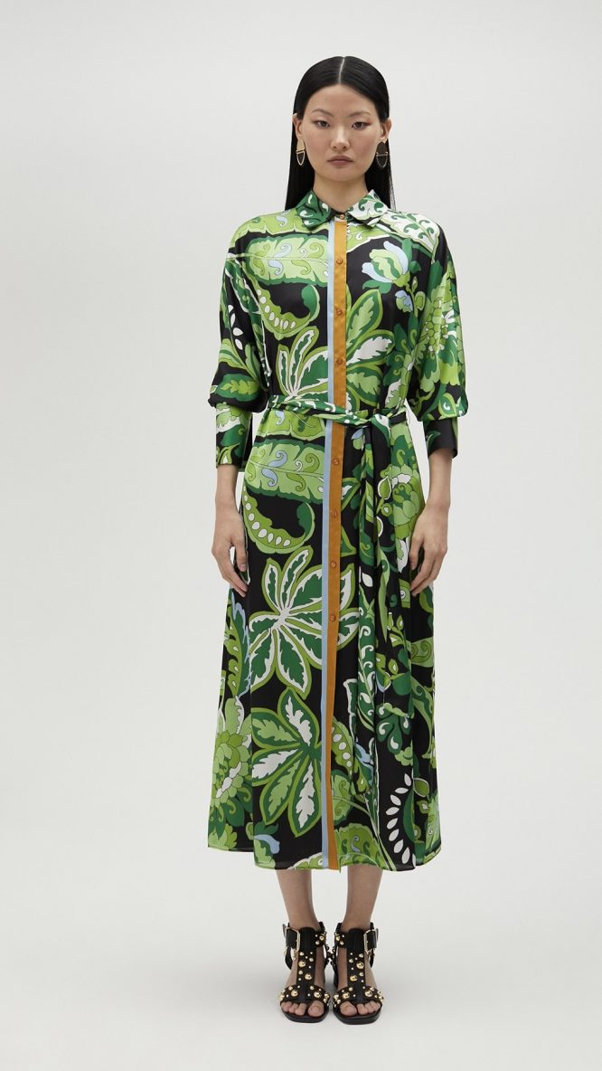 Paisley Print Shirt Dress