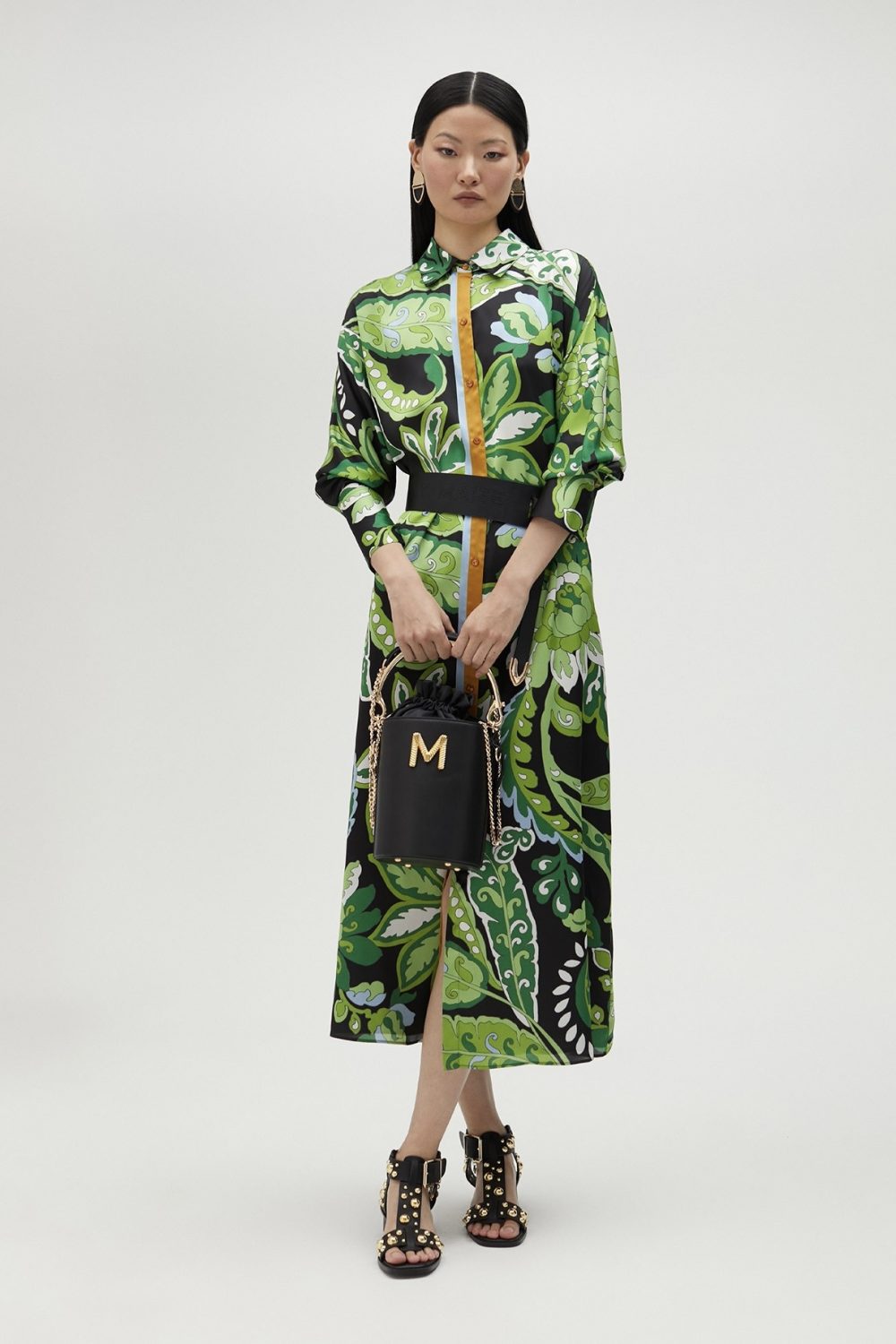 Black Knit Dress With Studs