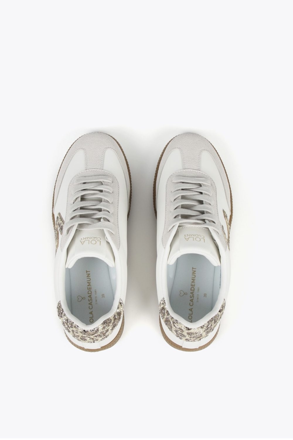 Sneakers with Leopard & Glitter-Effect Details