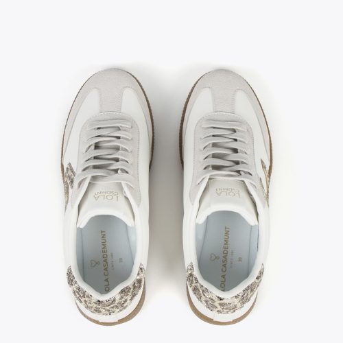 Sneakers with Leopard & Glitter-Effect Details