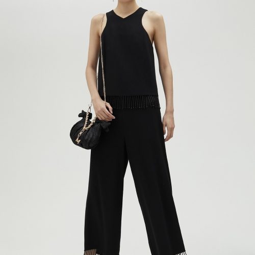 Black Top With Fringing And Rhinestones