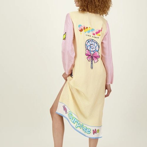 Violet V-Neck T-Dress-Candy