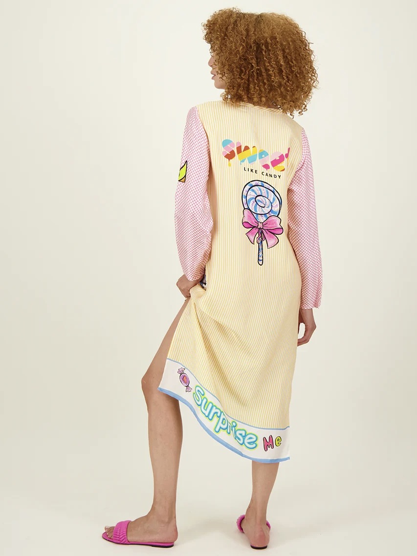 Violet V-Neck T-Dress-Candy