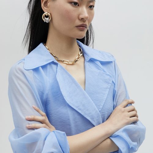 Animal Print Blazer Orange