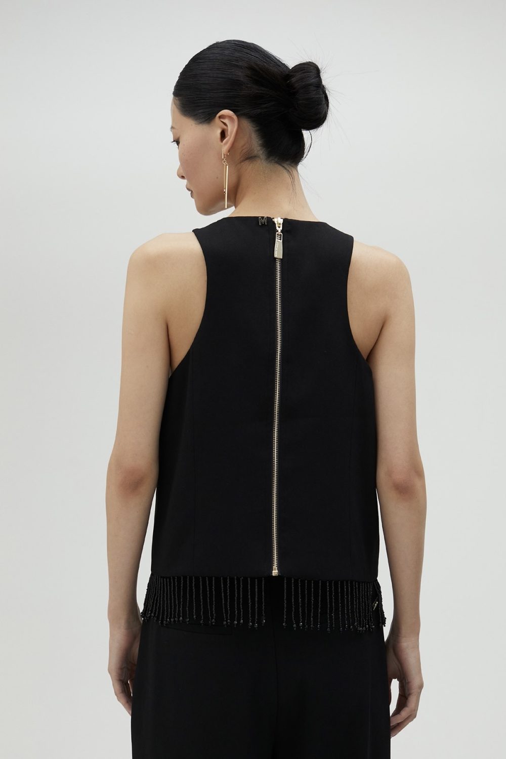 Black Top With Fringing And Rhinestones