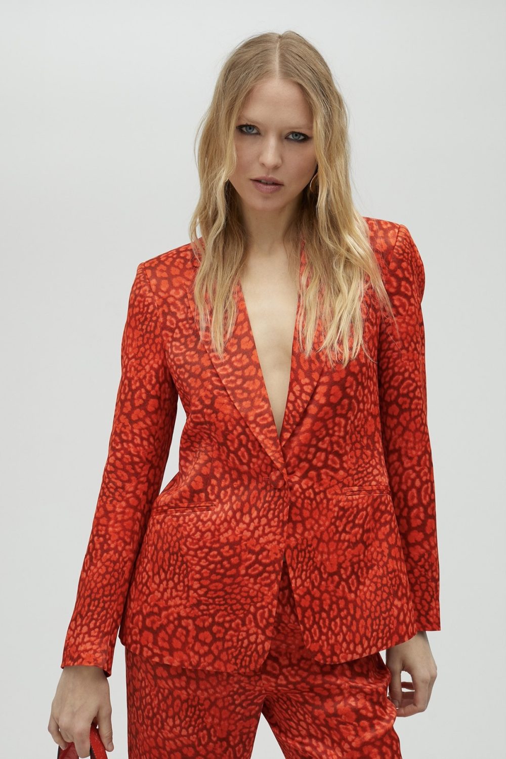 Animal Print Blazer Orange