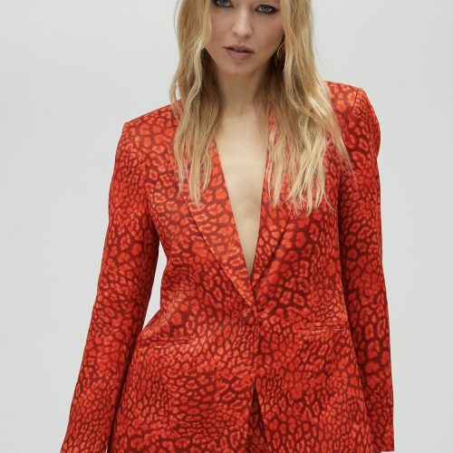 Animal Print Blazer Orange