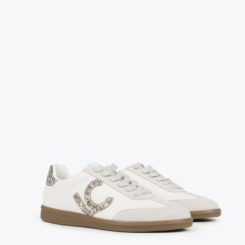 Sneakers with Leopard & Glitter-Effect Details