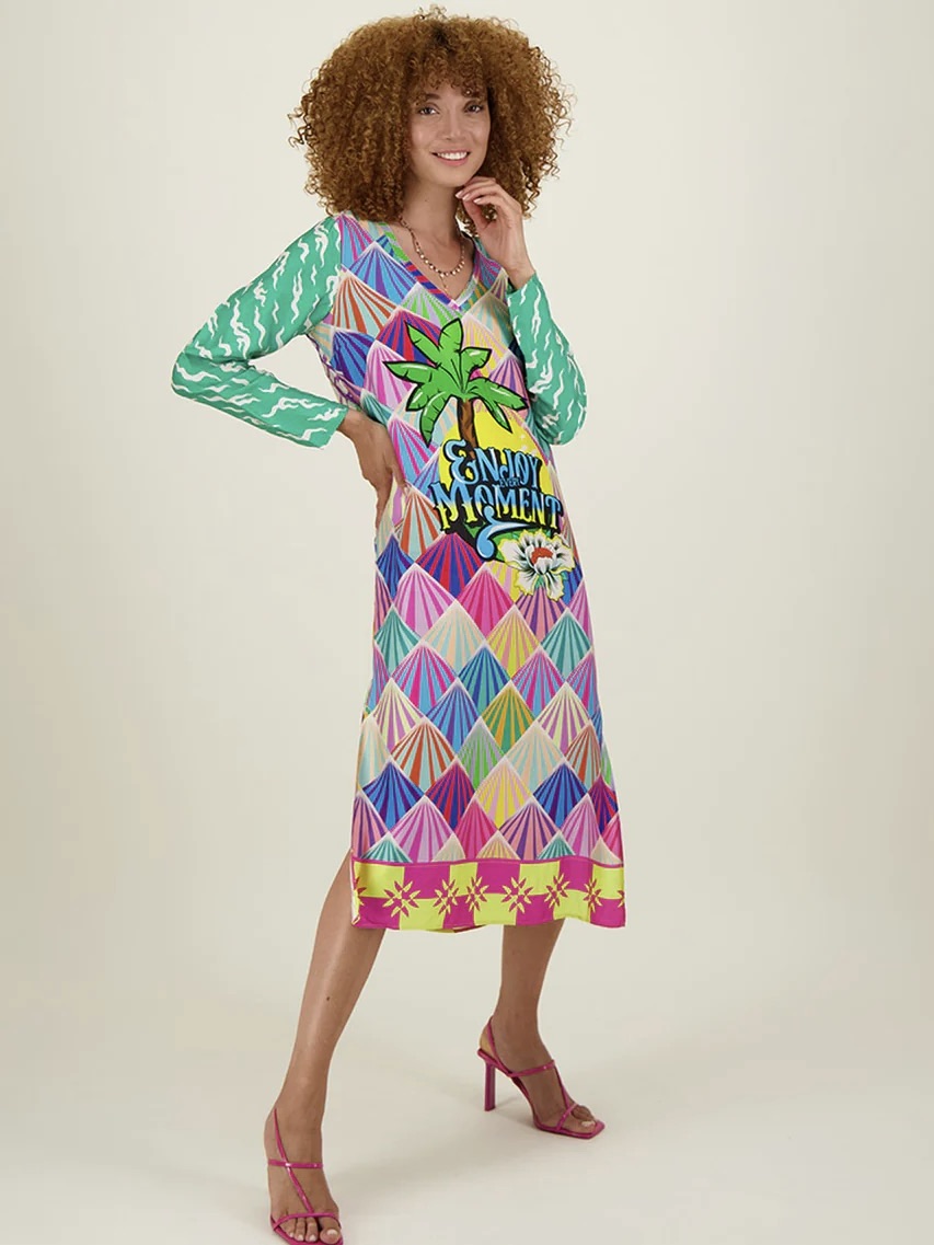 Violet V-Neck T-Dress-Artisan