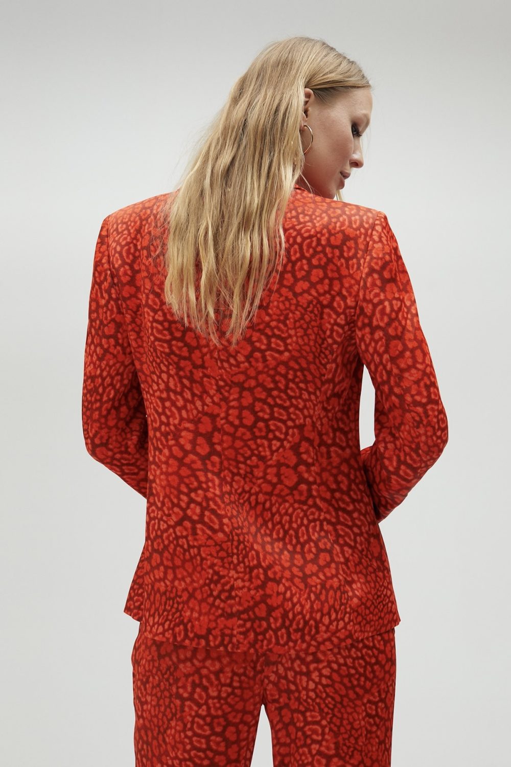 Animal Print Blazer Orange