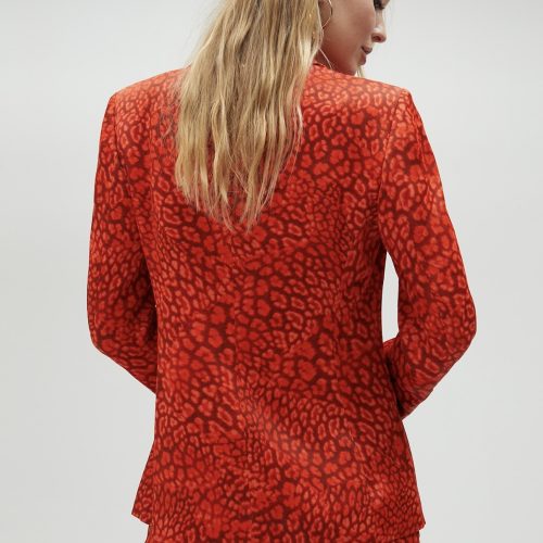 Animal Print Blazer Orange