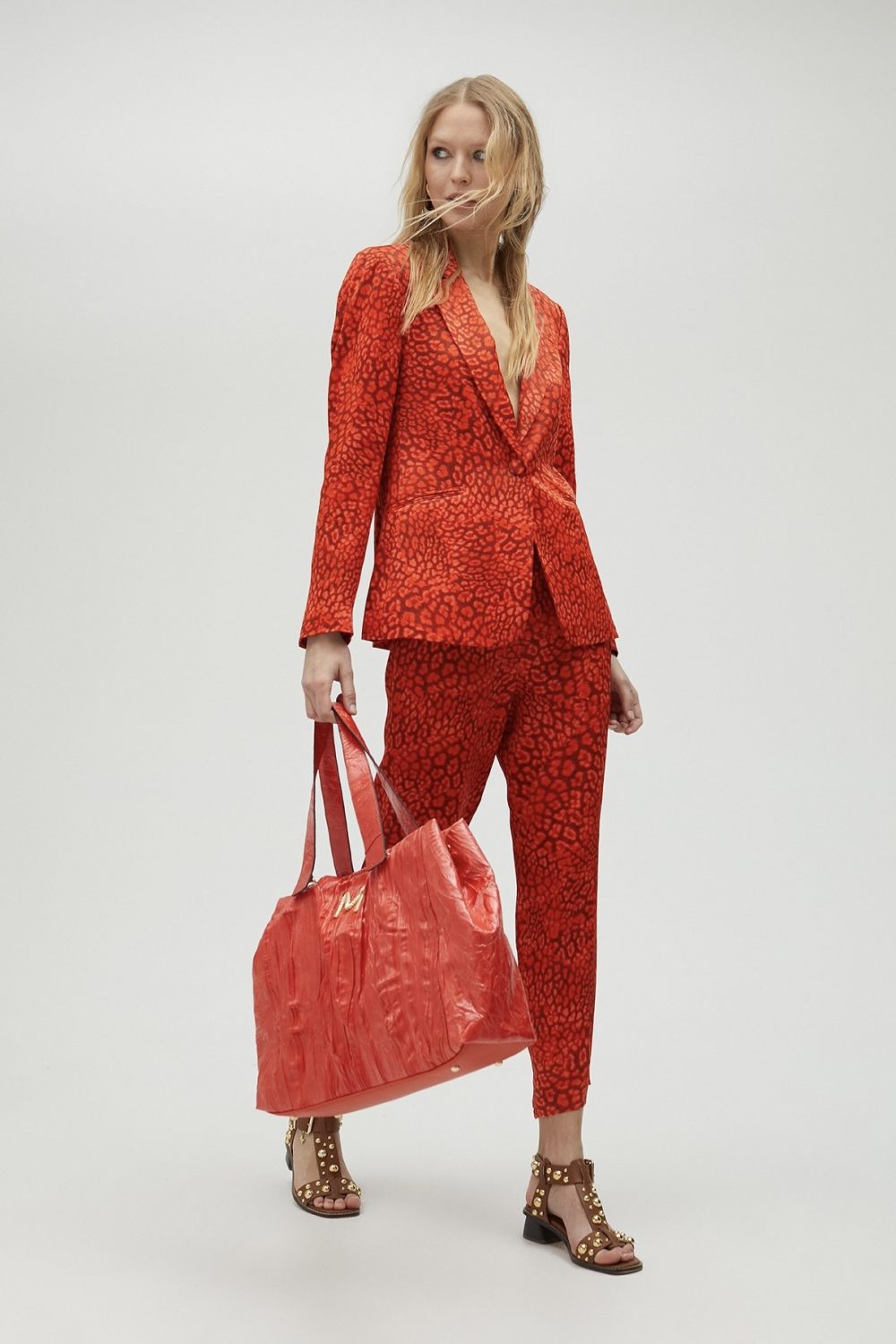 Animal Print Blazer Orange